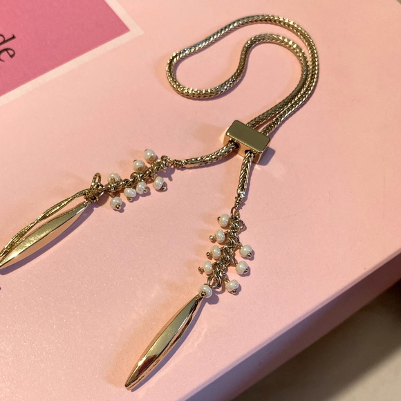 NIQUEA.D SORRELLI GOLD PLATED ADJUSTABLE BRACELET / PEARL SEEDS - Picture 2 of 5